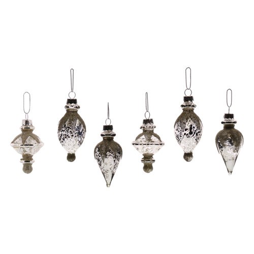 6 Piece Glass Finial Ornament Set & Reviews Birch Lane